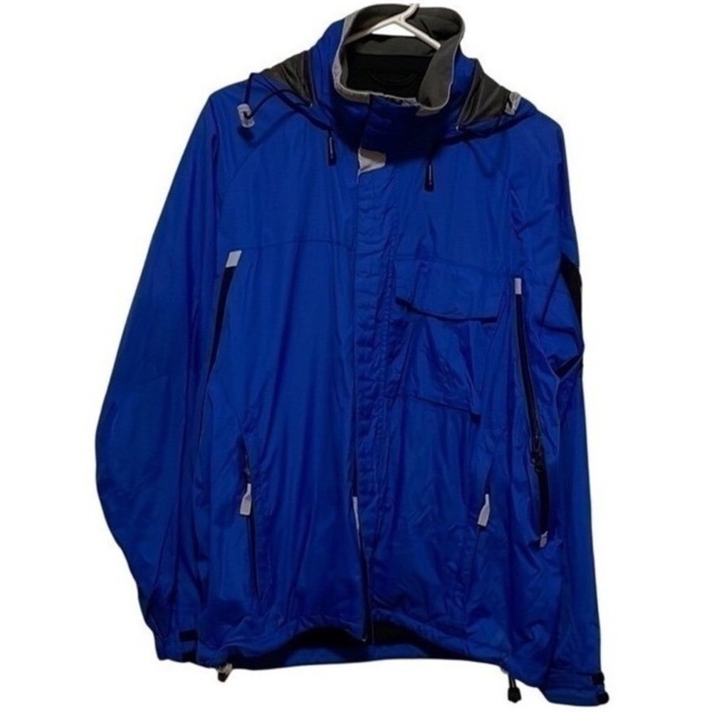 Gap Jacket Raincoat Small Royal Blue‎ Nylon Y2K Pockets Vintage Versatile
